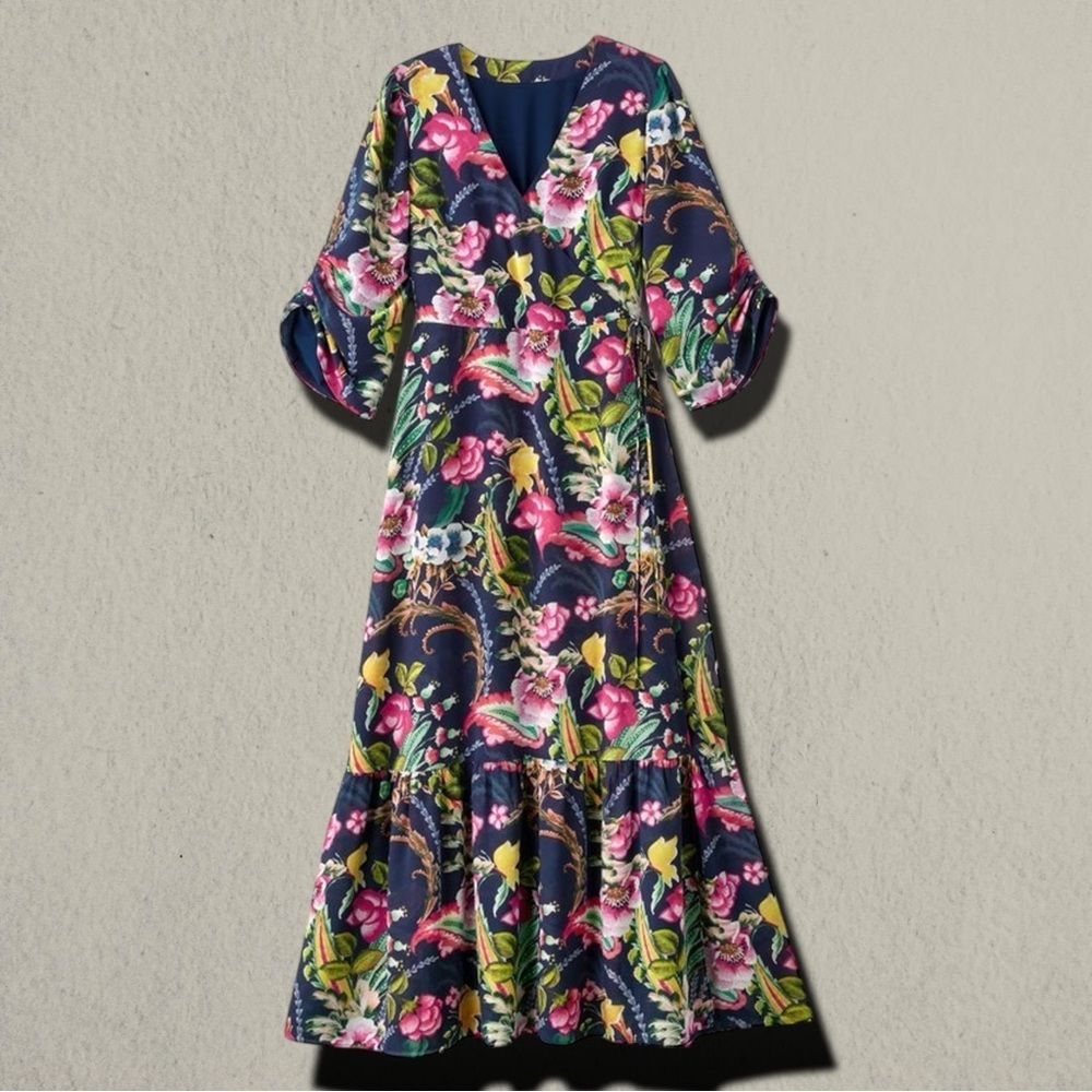 SOFT SURROUNDINGS SAMANTHA MAXI DRESS NAVY PAISLEY 1X NWT